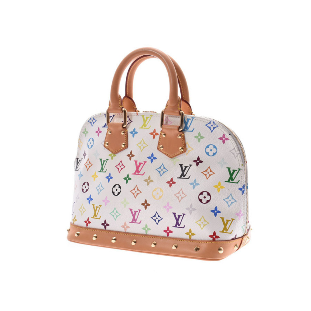 Louis Vuitton Handbag Alma Multicolor Leather White Multicolore